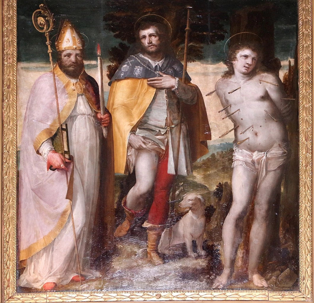 I santi Rocco, Erasmo e Sebastiano - Santa Maria della Castagna, Genova, dettaglio 1